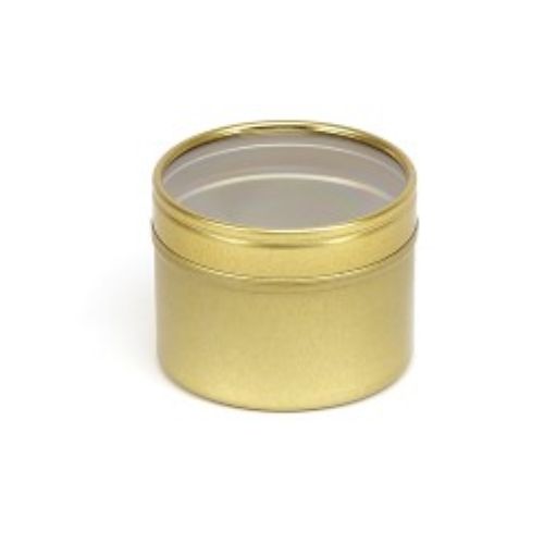 Gold Seamless Tin with Clear Lid