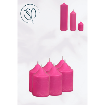 Scented Votive Candles - Fluorescent Pink - Qty 6