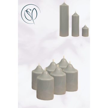 Scented Votive Candles - Grey- Qty 6