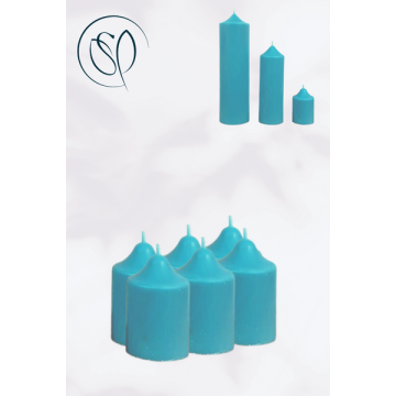 Scented Votive Candles - Turquoise - Qty 6