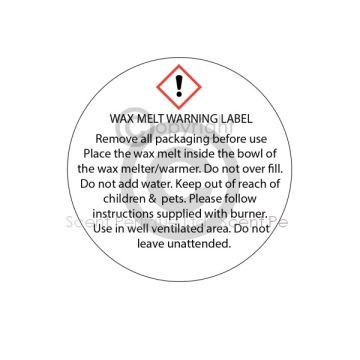 Wax Tartlet Warning Label